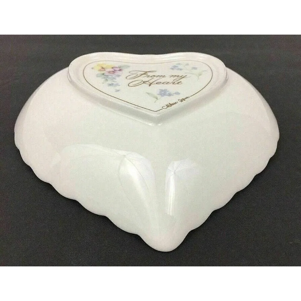 Mikasa Japan Heart Shaped Plate Raised Pink Roses Fine Bone China Valentines